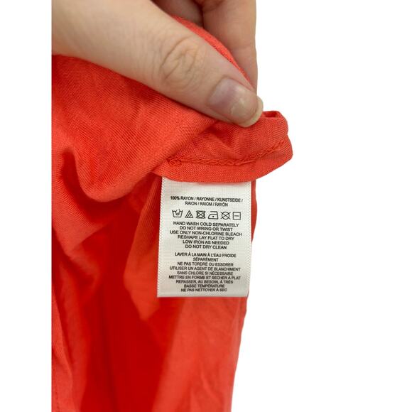 Free People Top Womens Small Silo Tank Orange Racerback Hi-Low Scoop Neck We The - Picture 4 of 5